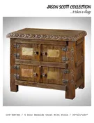 4 Door Bedside Chest w/ Stone