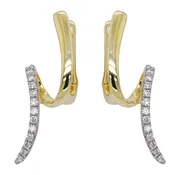 14K Two-Tone Diamond Loop Leverback Earrings | LeeBrant 0.31CTW
