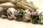 10107501 - Seven Aunt Evelyn's Garden Rondelle Beads