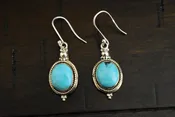 Blue Turquoise Earrings (Sterling Silver)