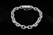 10K WHITE GOLD 13.70 CTW PAVÉ DIAMOND CABLE LINK BRACELET 8.25"