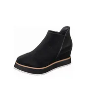 Antelope - Q84 - Imani - Suede Wedge Ankle Booties Elastic Side Panel - Black Suede - SALE