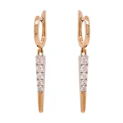 14K Two-Tone 20MM Diamond Bar Dangle Earrings | LeeBrant