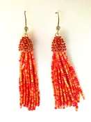 Beaded Tassel Fishhook Earrings