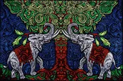 3D - Elephant Tree - Tapestry