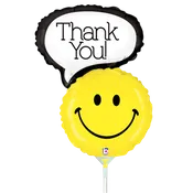 14" Smile Face Thank You Balloon