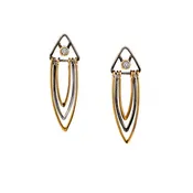 14k and Black Rhodium Element Earrings with Diamond - Small