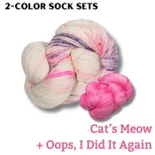 2-Color Sock Sets in DK – Cat’s Meow + Oops, I Did It Again