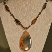 Energy Surround Necklace with Red Creek Jasper Pendant