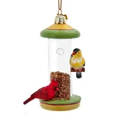 4.5"NOBLE GEMS GLS BIRD FEEDER ORN