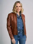 Alva RF Leather Jacket With Removable Hood