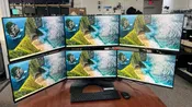 6 Dell Professional P2419H 24″ IPS LED Monitors on a 6-Monitor Stand w/ VGA, HDMI, DisplayPort &amp; USB