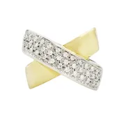 18K Diamond Crossover Ring | Antique & Estate Jewelry | Designs in Gold
