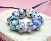 10 Jewel Kaleidoscope Mosaic Lampwork Beads Set SRA
