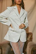 Adriena PU Blazer - Ivory
