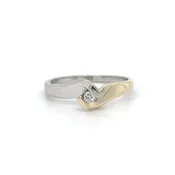 10KTT 0.05CTW ROUND DIAMOND BYPASS RING SI2/H-I 2.0G
