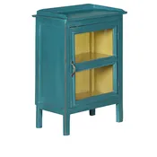 Blue and Yellow Nightstand with Glass | Asia West
