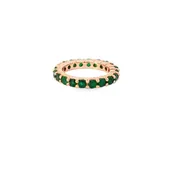 14K Rose Gold Emerald Eternity Ring-1.65 CTW