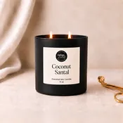 Coconut Santal Candle | Matte Black Jar