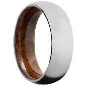 14K White Gold + Bead Finish + Koa