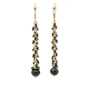 14k Black Diamond Waterfall Earrings
