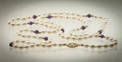 30 Inch Freshwater Pearl Necklace with Amethyst
