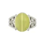 Cat's Eye Chrysoberyl and Diamond Ring — Scott Reising Jewelers