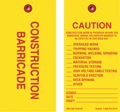 CONSTRUCTION BARRICADE TAG