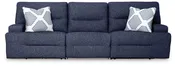 Acklen Place - 3-Piece Power Reclining Sectional Sofa - Navy