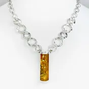 Amber Silver Necklace