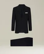 BLACK 14-MICRON WOOL SUIT WITH NATURAL SHOULDERS