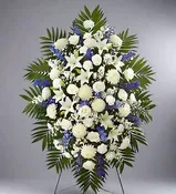 Blue & White Sympathy Standing Spray