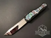 Colossus Black ANO Handle W/Abalone Inlay HG Elmax Cracked Ice Tanto Abalone & DLC Button - Stonewash DLC Clip DLC Hardware S/N 024