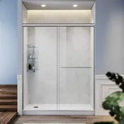 SUNNY SHOWER 60 in. W x 72 in. H Double Sliding Doors
