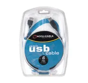 Accu Accu-Cable USBAMAF6 USB 2.0 Type A Male to Type -Cable - 6 FT