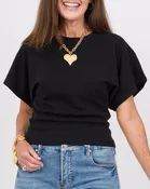 Angel Crew Neck Top - Black
