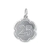 "25" Disc Charm in Sterling Silver
