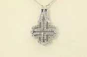 14k White Gold Diamond Convertible Hearts Necklace