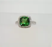 Cushion Cut Cubic Zirconia Trim Ring   Size 8