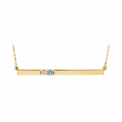 Bar Family Necklace for Mom with 2 Stones