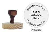 4 Inch Custom Round Hand Stamp