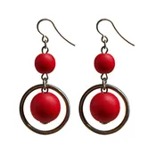 aarikka Iisa Red / Silver Earrings