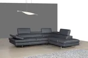 A761 Italian Leather Sectional Grey
