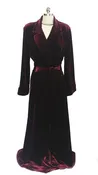 *NEW - DIAMOND TEA LUXURIOUS WRAP-STYLE VELVET VELOUR ROBE IN CLARET - SIZE SMALL #1  - WOULD MAKE A WONDERFUL GIFT!
