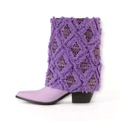 Gram Glam Purple Boots with Crystal Diamonds