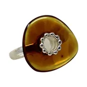 Amber Freeform Art Ring