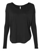 BELLA + CANVAS 8852 Women’s Flowy 2x1 Ribbed Long Sleeve Tee - Unisex | 2 Colors | Sizes S-M