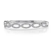 14K Gold 1.19ctw Diamond Link Bangle Bracelet - SC55012130ZS
