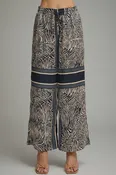 Abstract Navy Flowy Pants