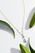 Emerald and kyanite necklace #5586-G Ocean — Michelle Pressler Jewelry